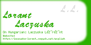lorant laczuska business card